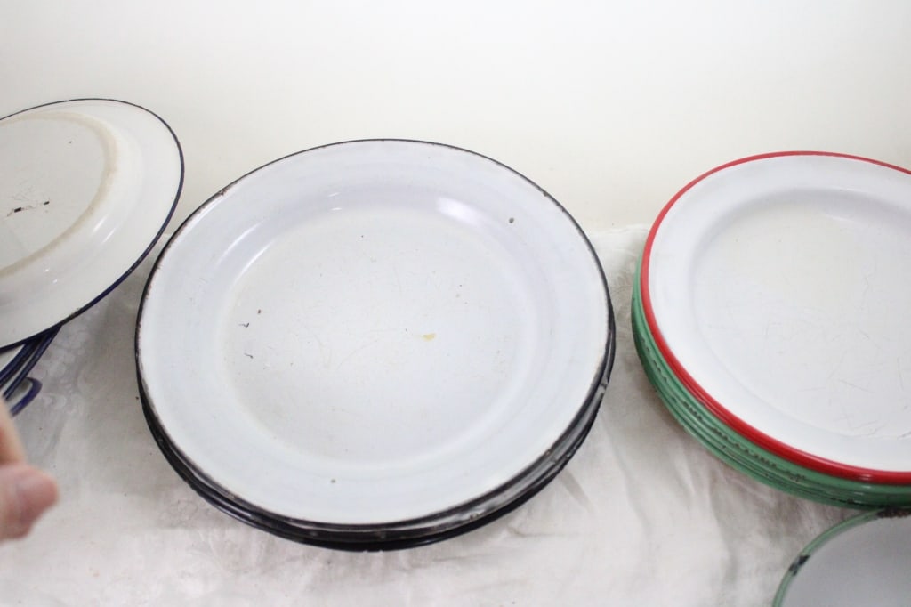Assorted Enamelware Plates & Cups - 20