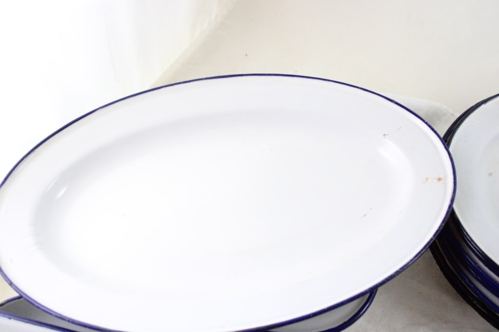 Assorted Enamelware Plates & Cups - 9