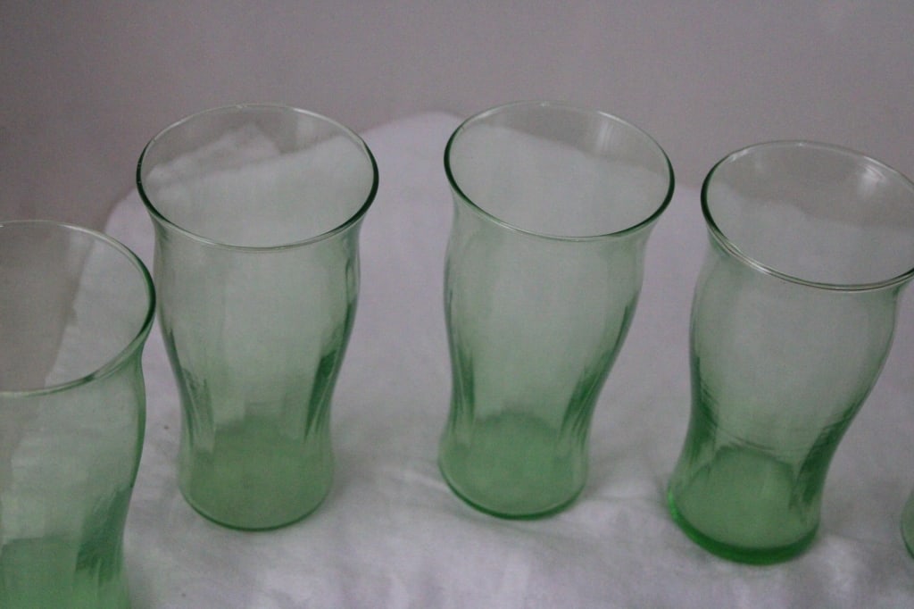 8 Uranium Vaseline 5.5" Juice Glasses GLOW - 3