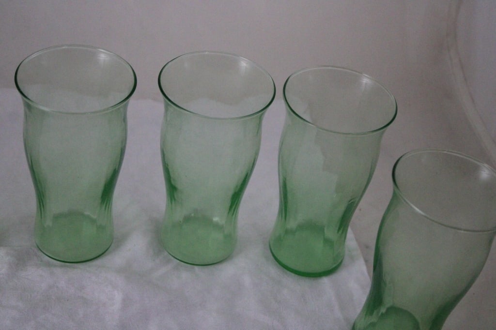 8 Uranium Vaseline 5.5" Juice Glasses GLOW - 6