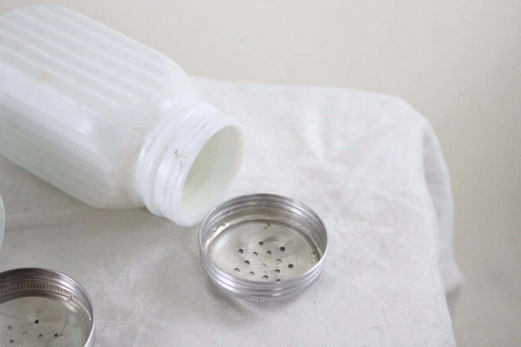 3 Milk Glass Ribbed Shakers - 14