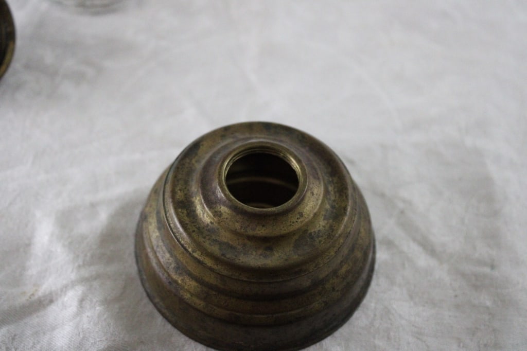 Antique Brass Skater's Lantern 7" Waterbury CT - 7