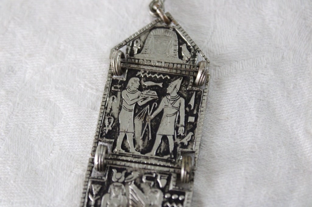 1920s Egyptian Revival Watch Fob, Autopsy Scalpel - 10