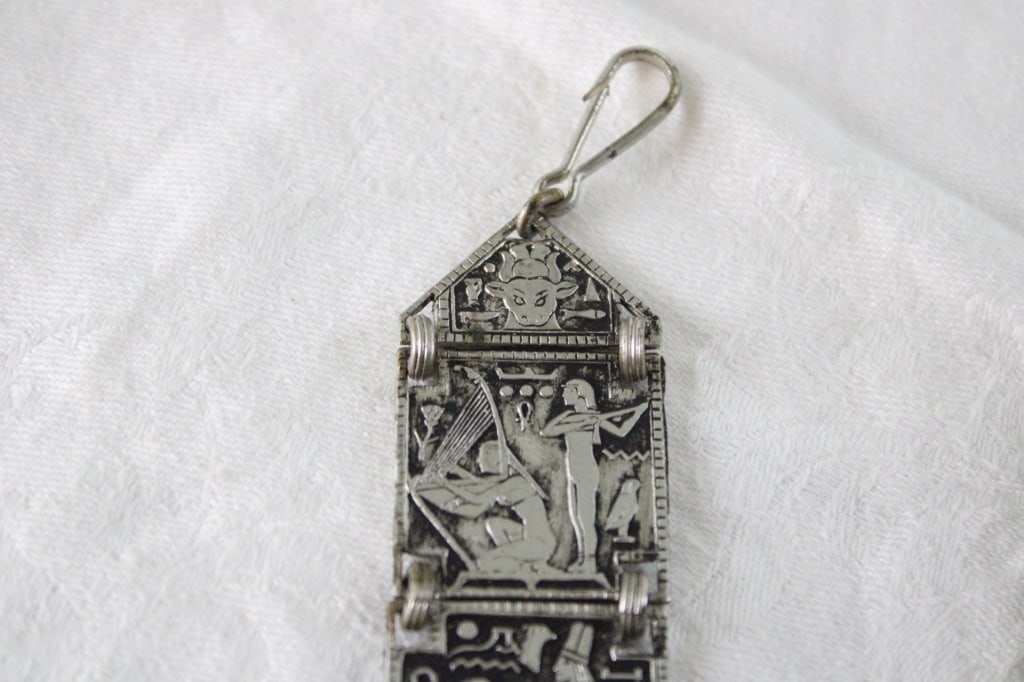 1920s Egyptian Revival Watch Fob, Autopsy Scalpel - 4