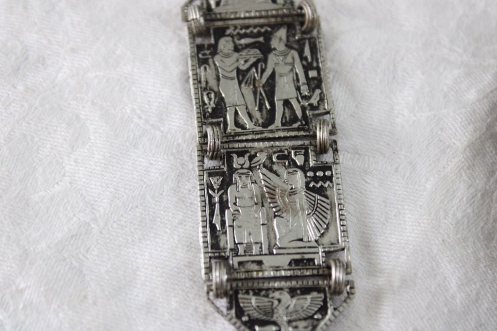 1920s Egyptian Revival Watch Fob, Autopsy Scalpel - 8