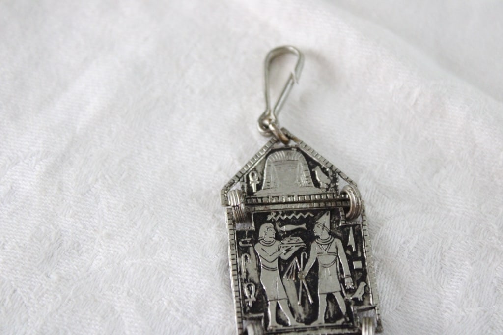 1920s Egyptian Revival Watch Fob, Autopsy Scalpel - 9