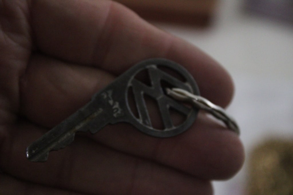 Old Volkswagen Key, Jewelry, Coins, Cigar Box Wood - 10