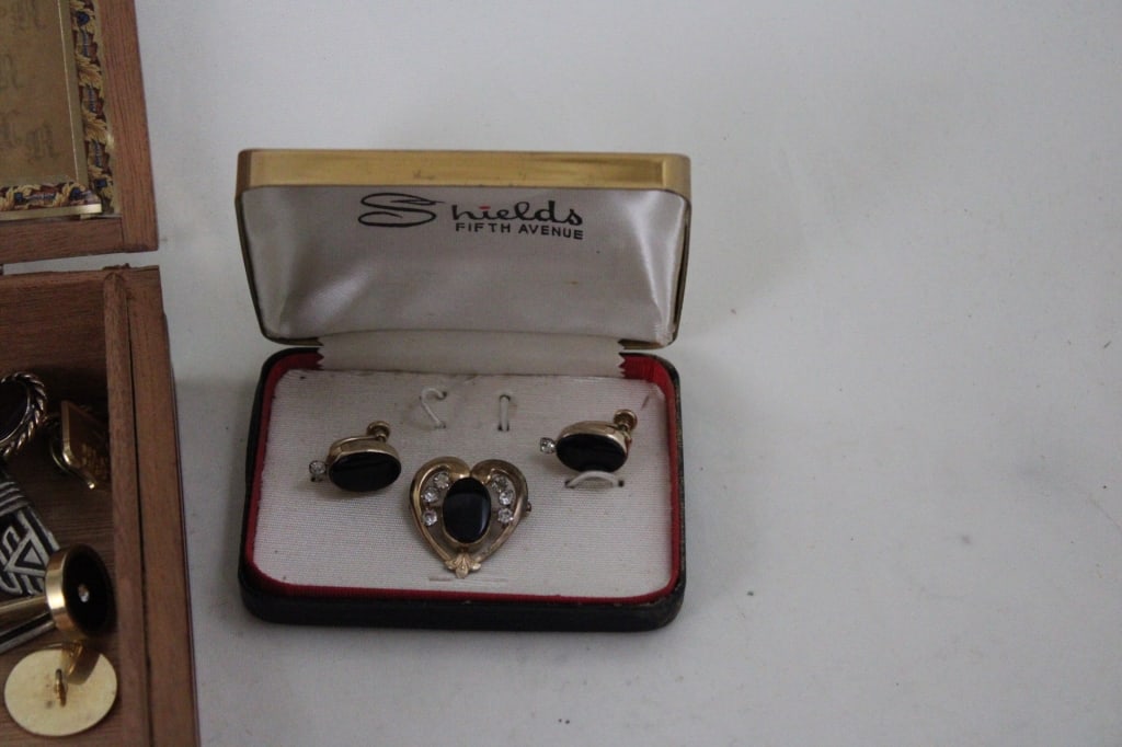 Old Volkswagen Key, Jewelry, Coins, Cigar Box Wood - 14