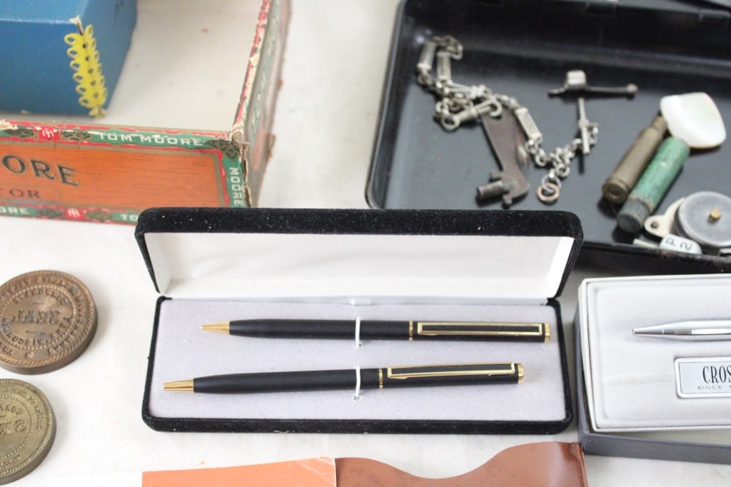 Notary Stamp, Brass Seals, Pens, Flight Computer - 11