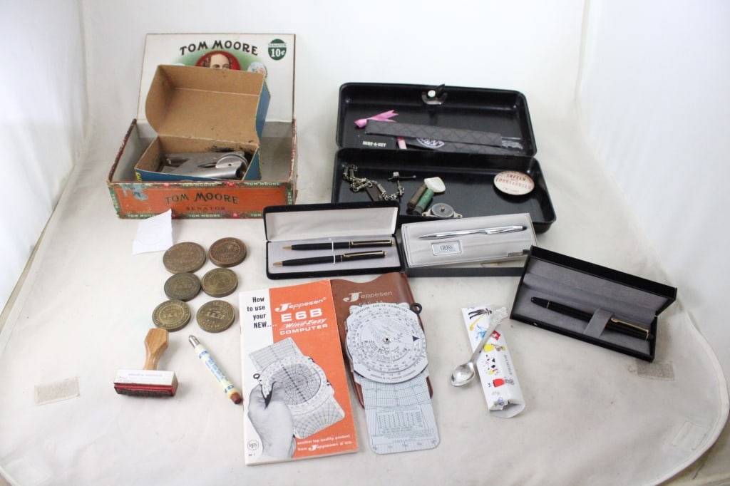 Notary Stamp, Brass Seals, Pens, Flight Computer (1 of 20)