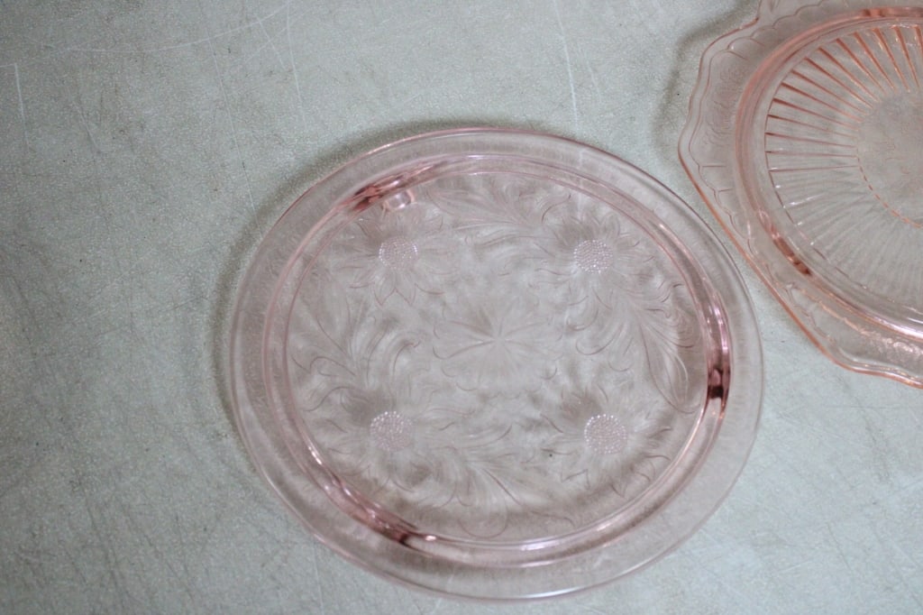 Yellow & Pink Depression Glass - 14