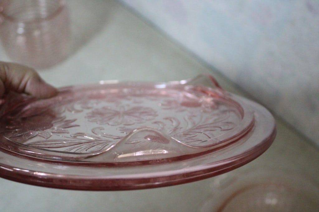 Yellow & Pink Depression Glass - 15
