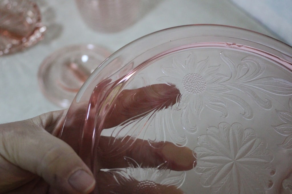 Yellow & Pink Depression Glass - 16