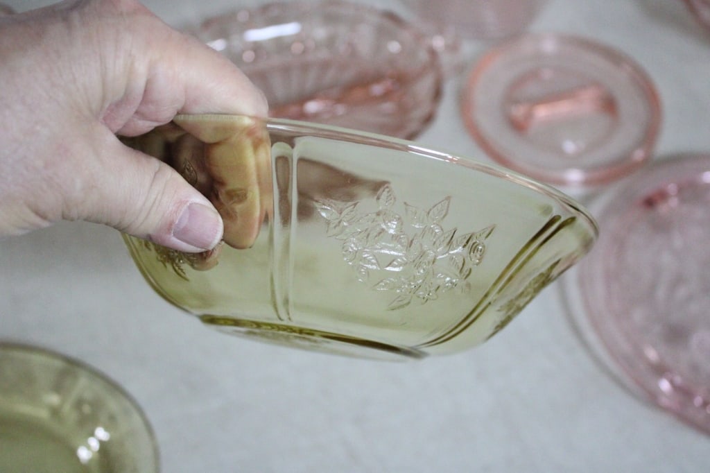 Yellow & Pink Depression Glass - 4