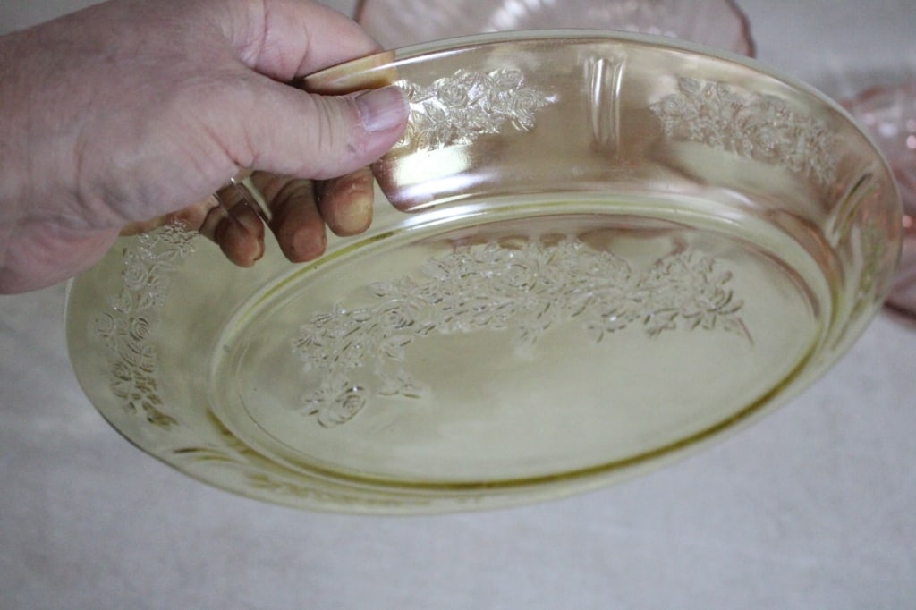 Yellow & Pink Depression Glass - 5