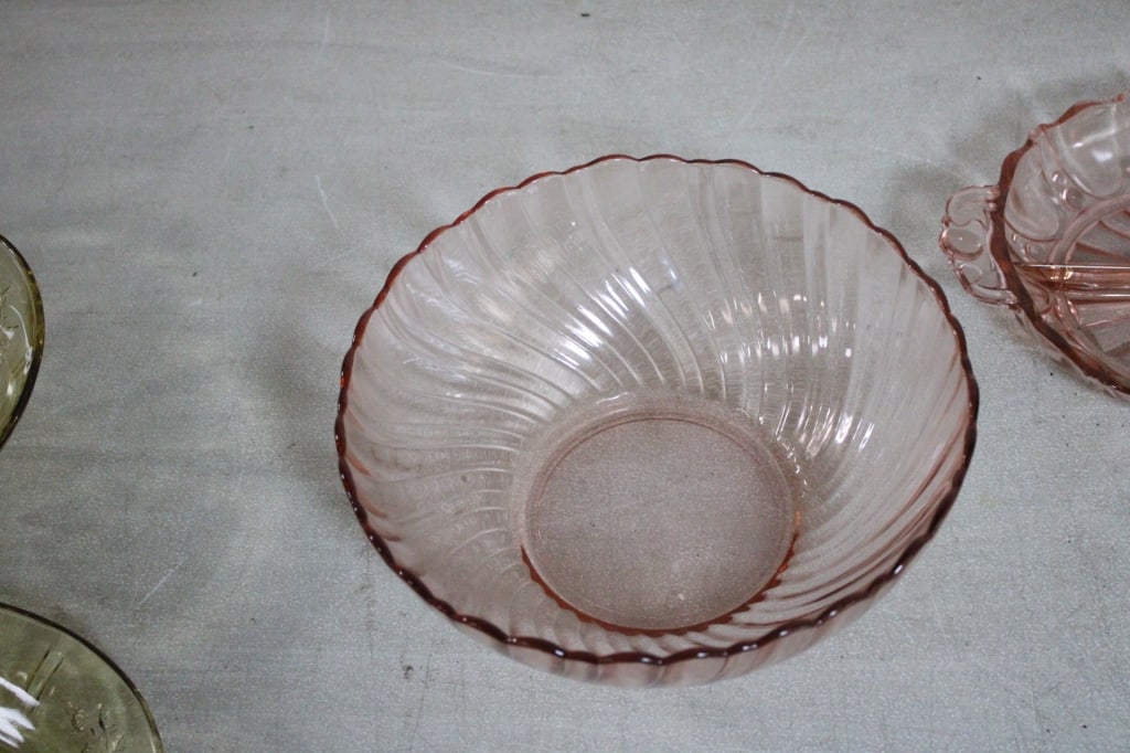 Yellow & Pink Depression Glass - 6