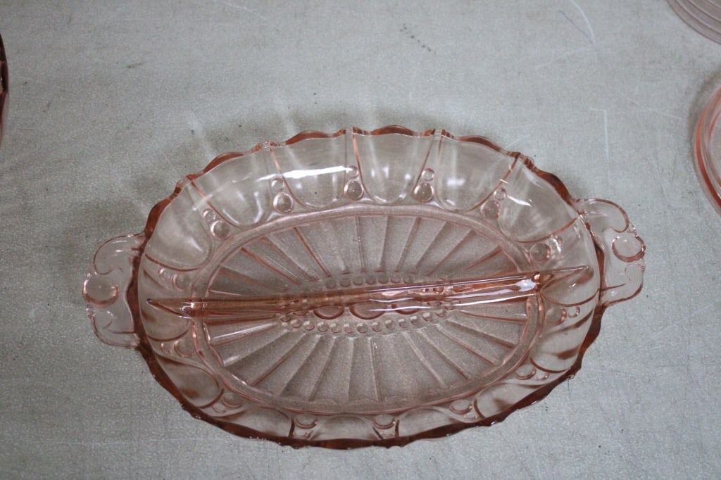 Yellow & Pink Depression Glass - 8