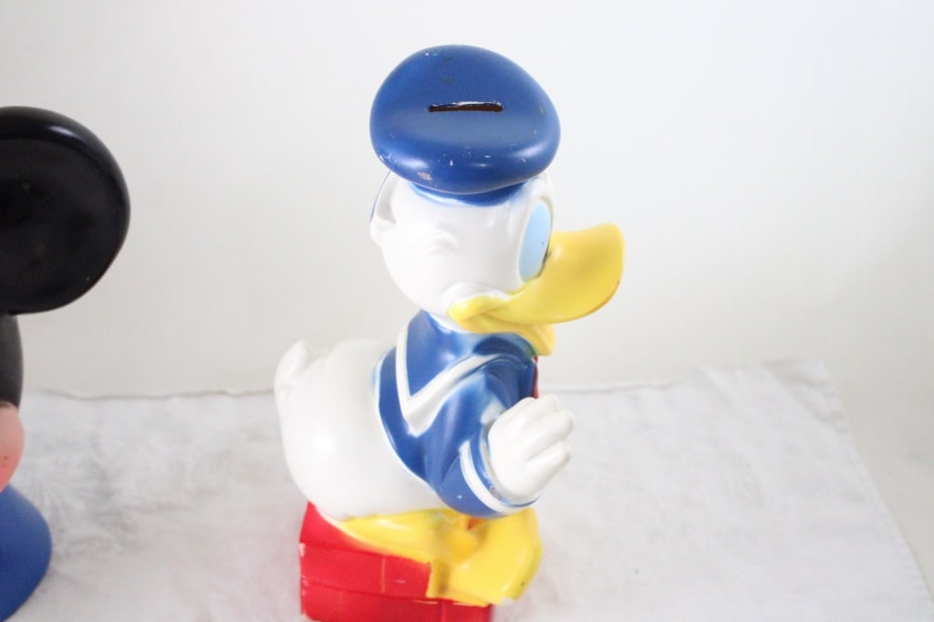 3 Mickey Mouse Bank, Ball, Toy & Donald Duck Bank - 16
