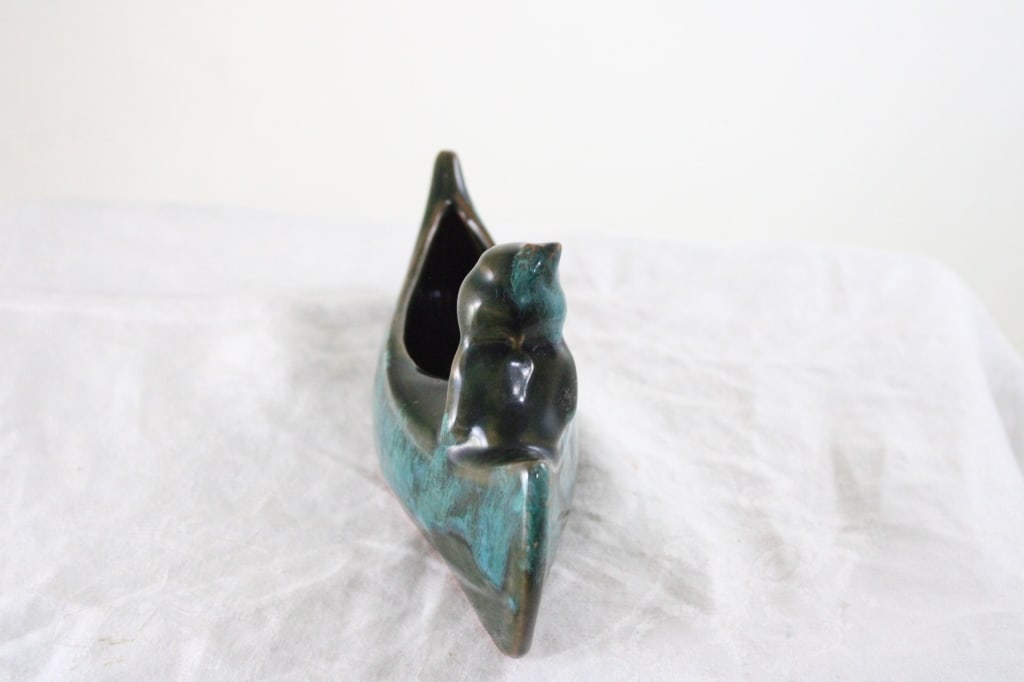 7" McMaster Pottery Indian Canoe Redware - 3