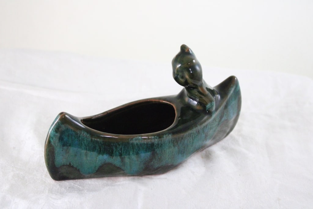 7" McMaster Pottery Indian Canoe Redware - 4