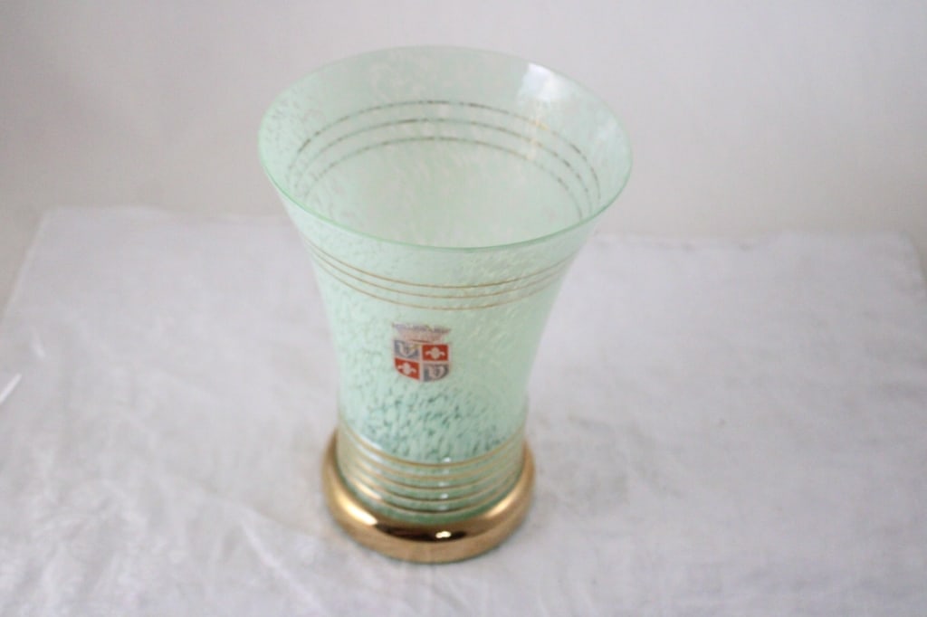 Art Deco 8" Vase Made in France Foil Label Crest - 4