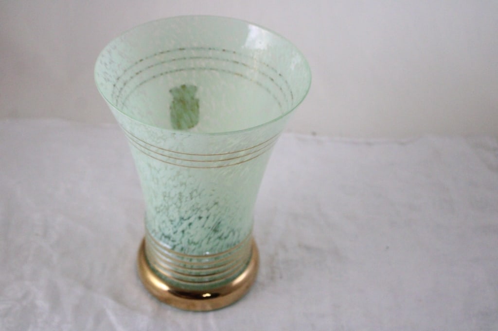 Art Deco 8" Vase Made in France Foil Label Crest - 6