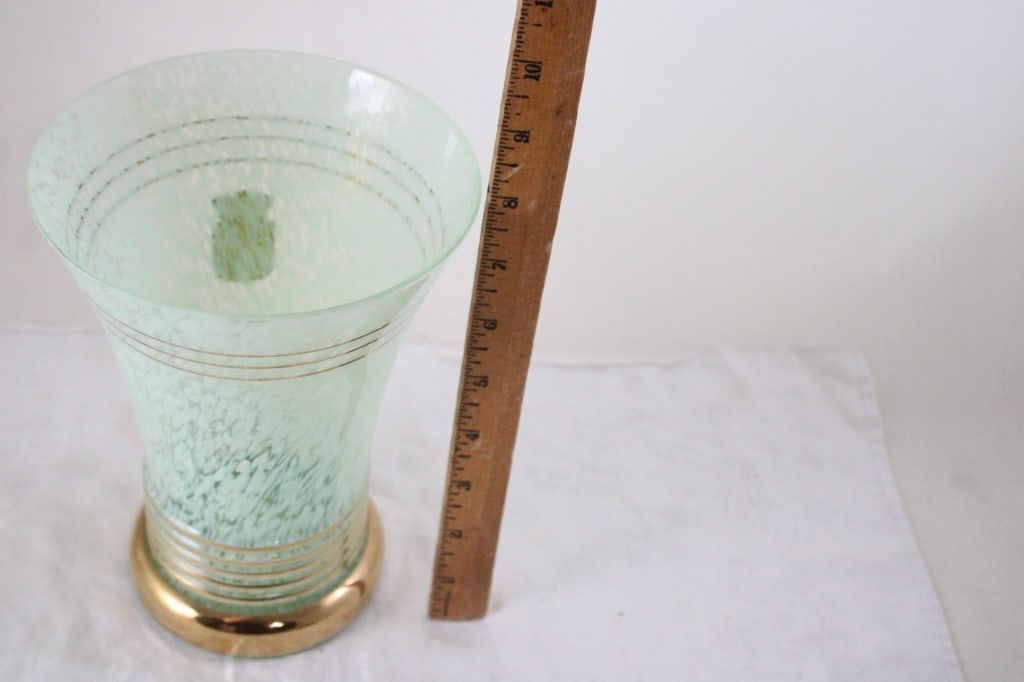 Art Deco 8" Vase Made in France Foil Label Crest - 8