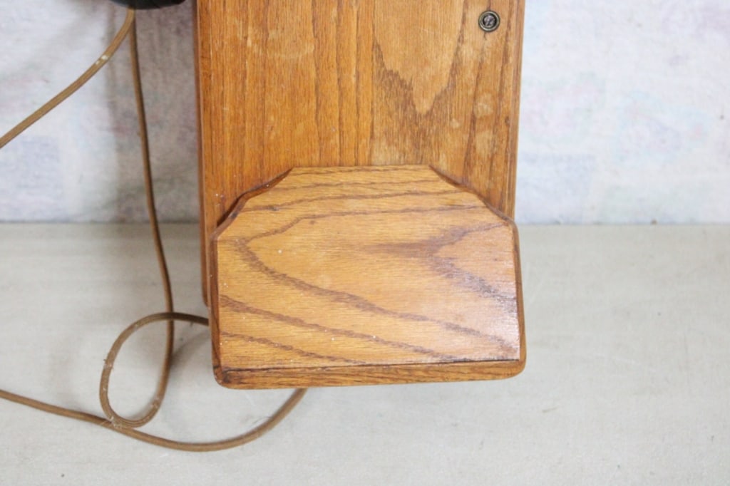 Antique Oak Crank Phone & Western Desk Phone - 13