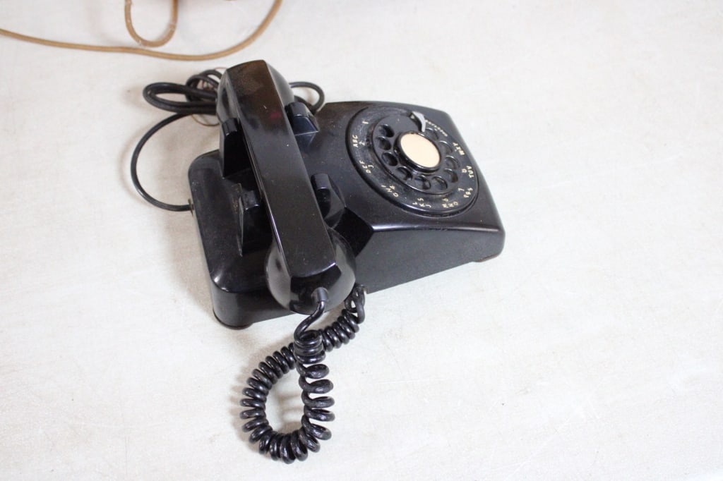 Antique Oak Crank Phone & Western Desk Phone - 3