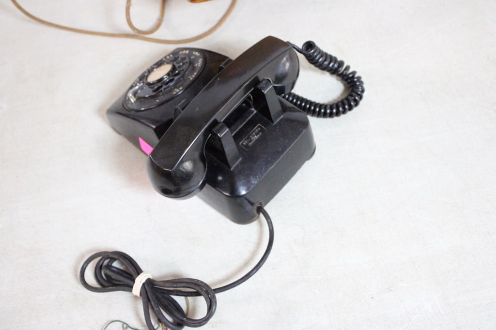 Antique Oak Crank Phone & Western Desk Phone - 4