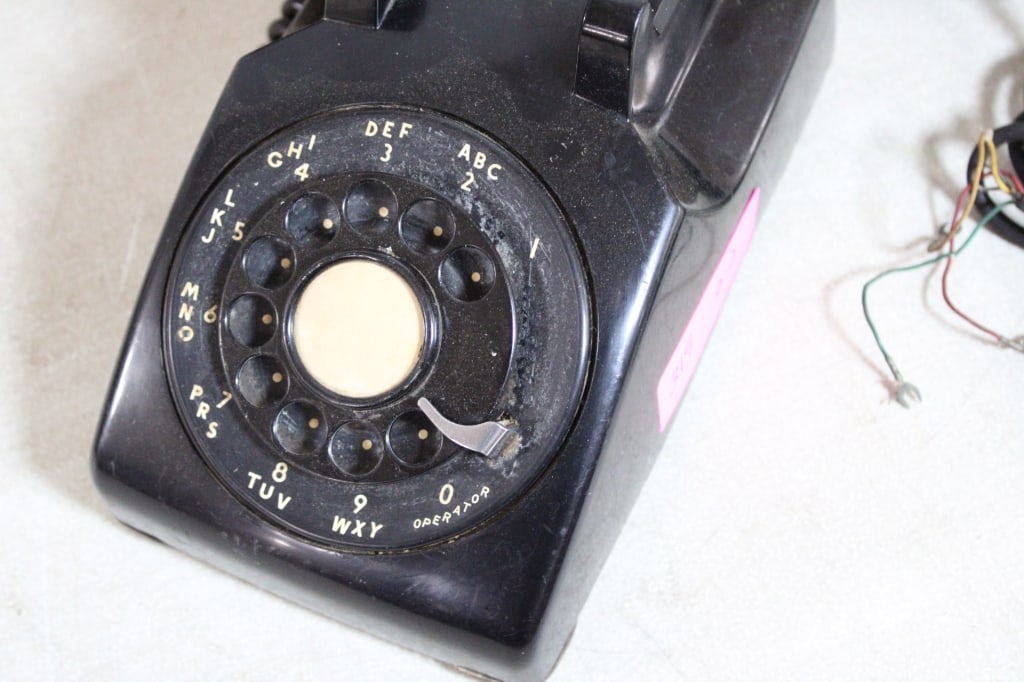 Antique Oak Crank Phone & Western Desk Phone - 7