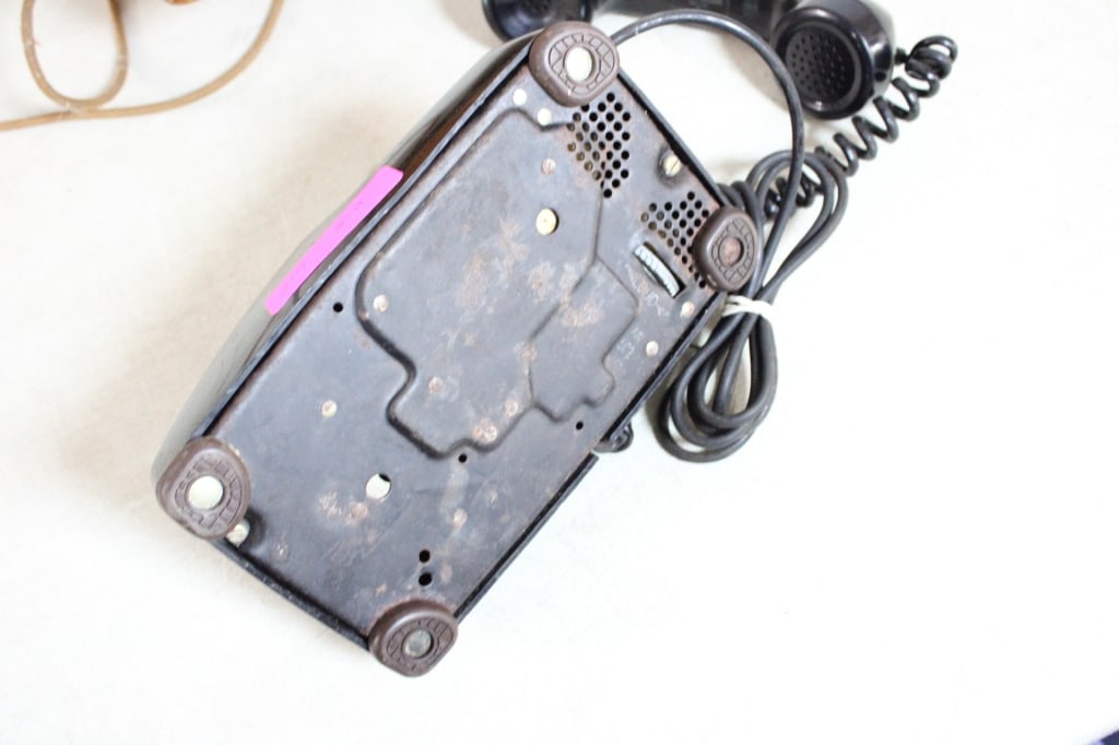 Antique Oak Crank Phone & Western Desk Phone - 8