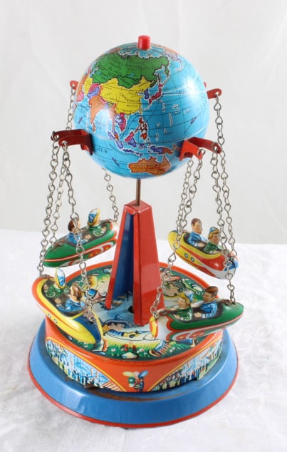 West Germany Tin Litho Mechanical Rockets Toy (1 of 11)