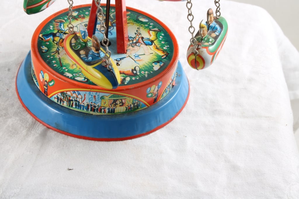 West Germany Tin Litho Mechanical Rockets Toy - 4