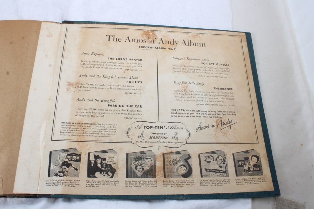 1947 Amos 'N' Andy Top Ten Record Album 78 rpms - 18