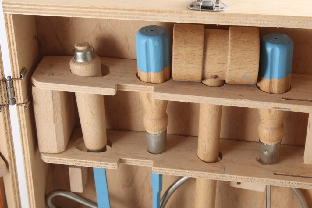 Popular Mechanics Child's Tools in Wood Case - 8