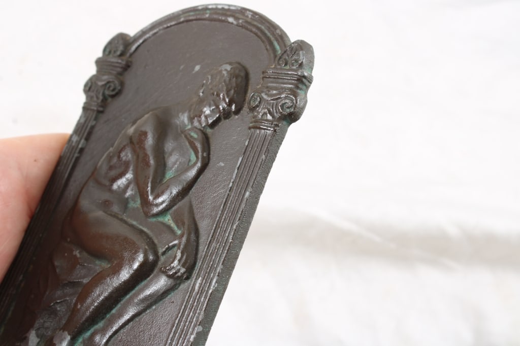 3 Bronze Cast Iron Bookends - 10