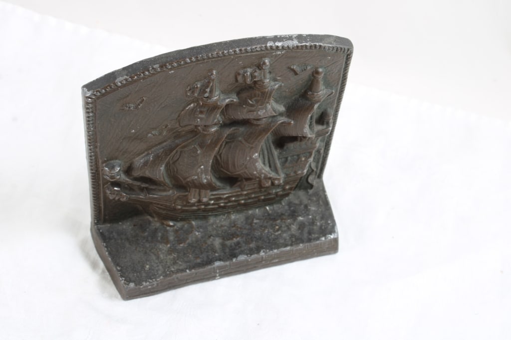3 Bronze Cast Iron Bookends - 12