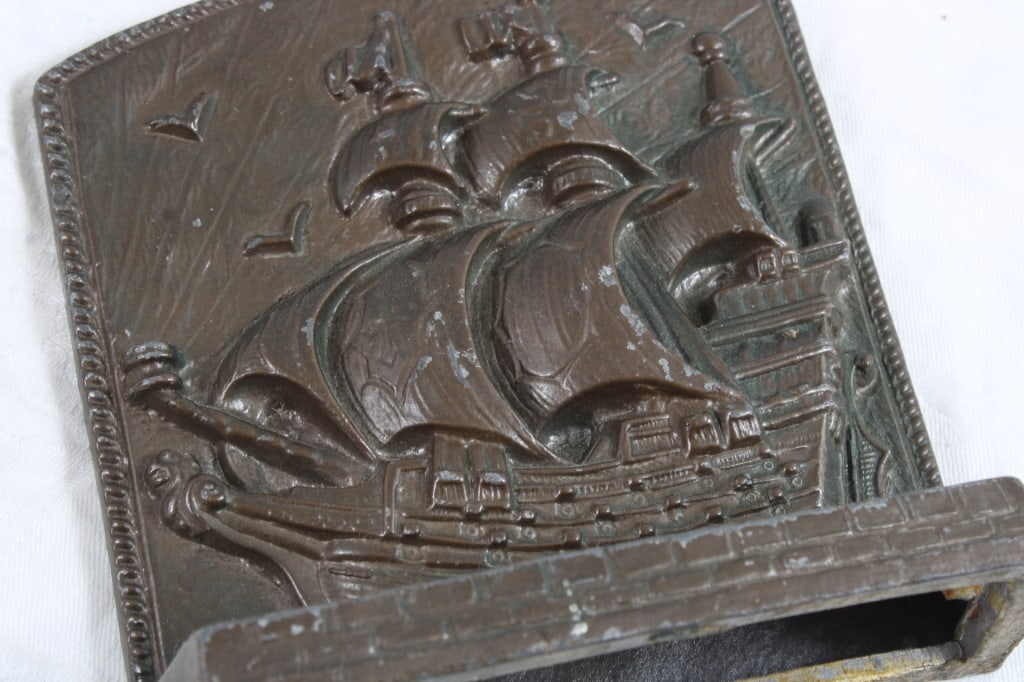 3 Bronze Cast Iron Bookends - 14