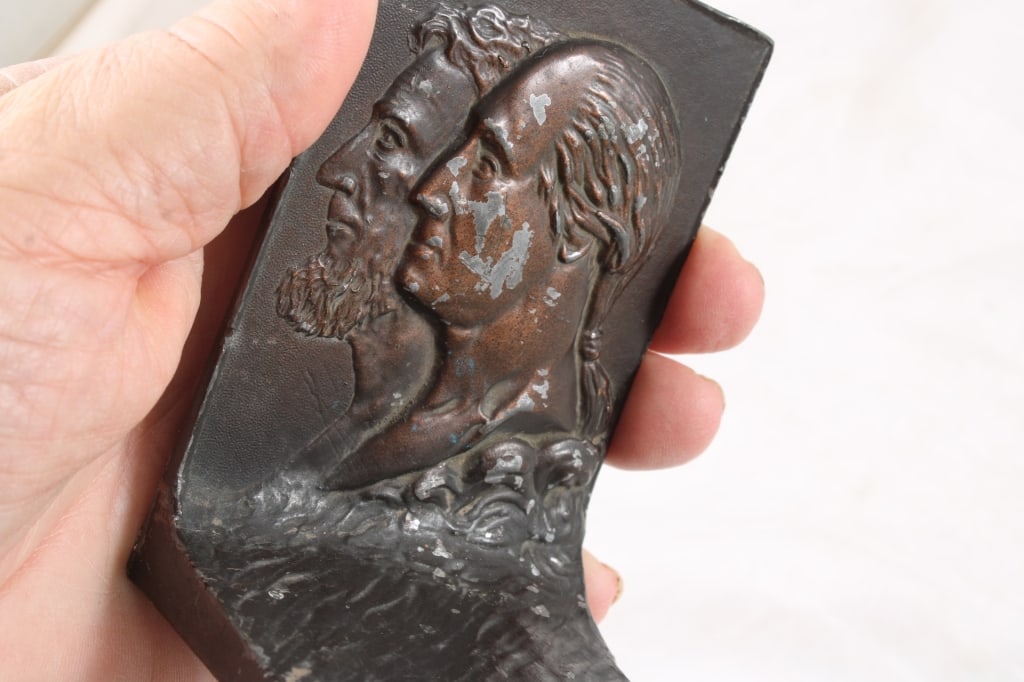 3 Bronze Cast Iron Bookends - 3