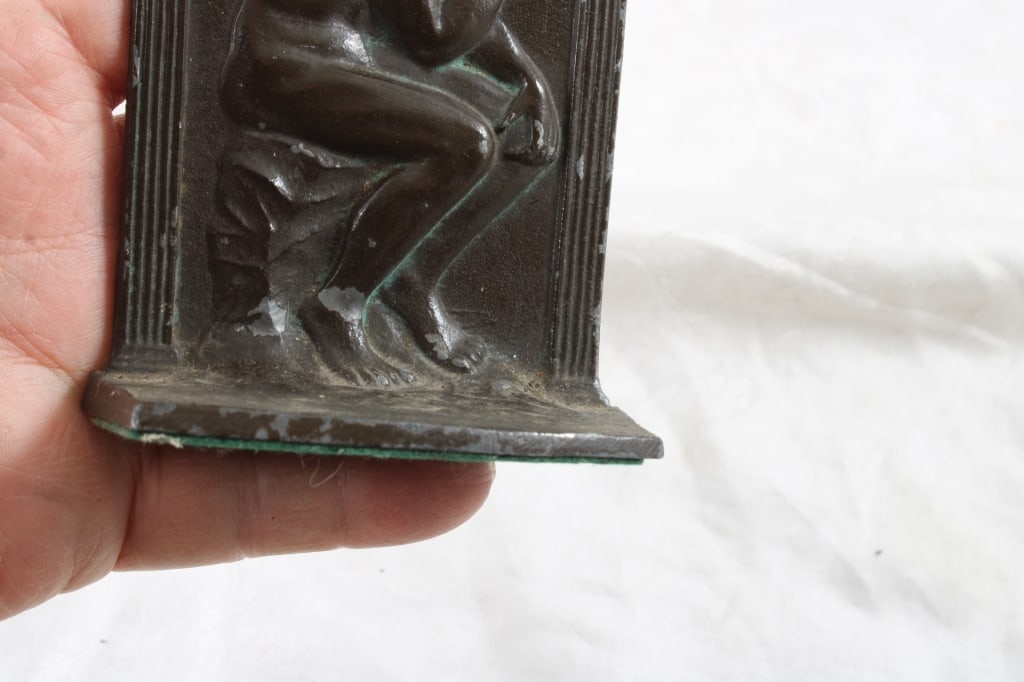 3 Bronze Cast Iron Bookends - 9
