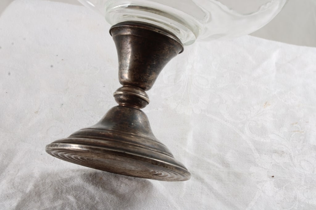 Whiting Sterling Silver & Glass Pedestal Compote - 5