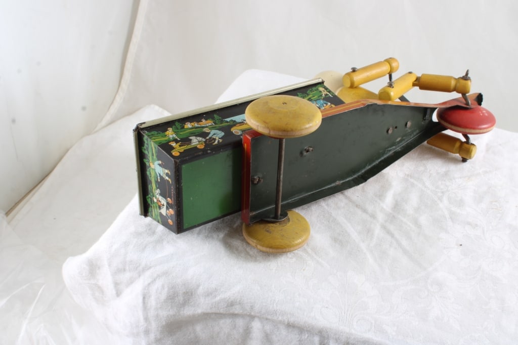 1930's Pete Hustler Wood/Tin Pull Behind Toy - 10