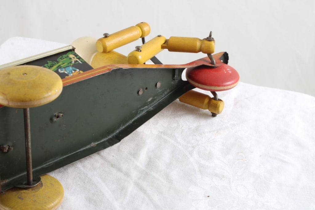 1930's Pete Hustler Wood/Tin Pull Behind Toy - 11