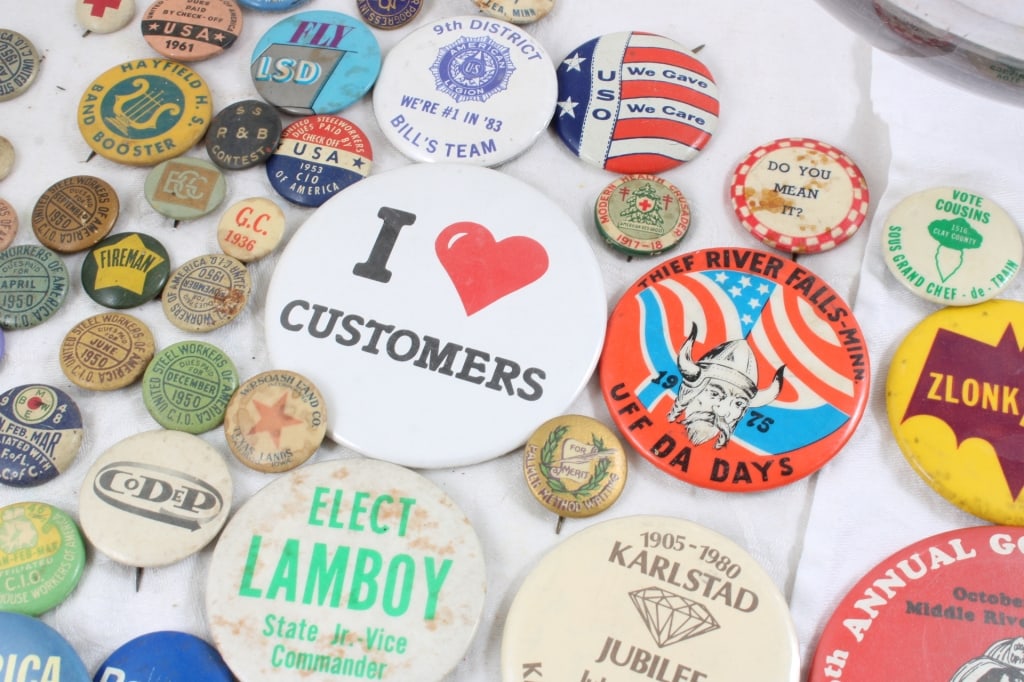 Vintage Fish Bowl & Advertising Pinbacks - 8