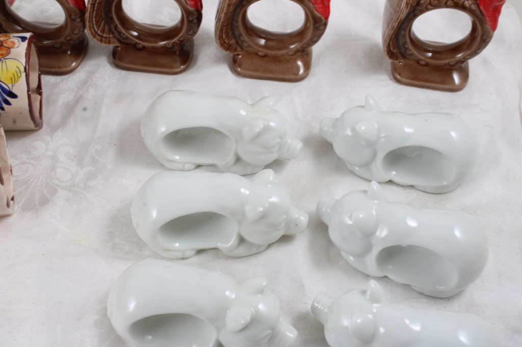 25 Porcelain Figural & Other Napkin Rings - 4