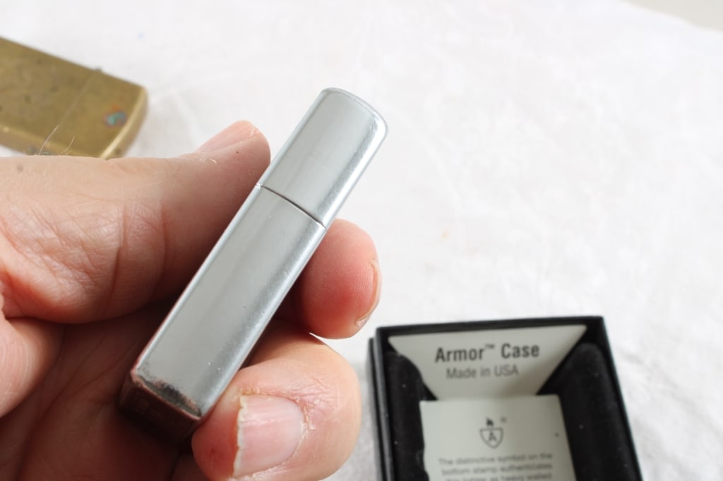 1981 Zippo w/Box & 1993 Zippo Brass Slim Lighters - 11