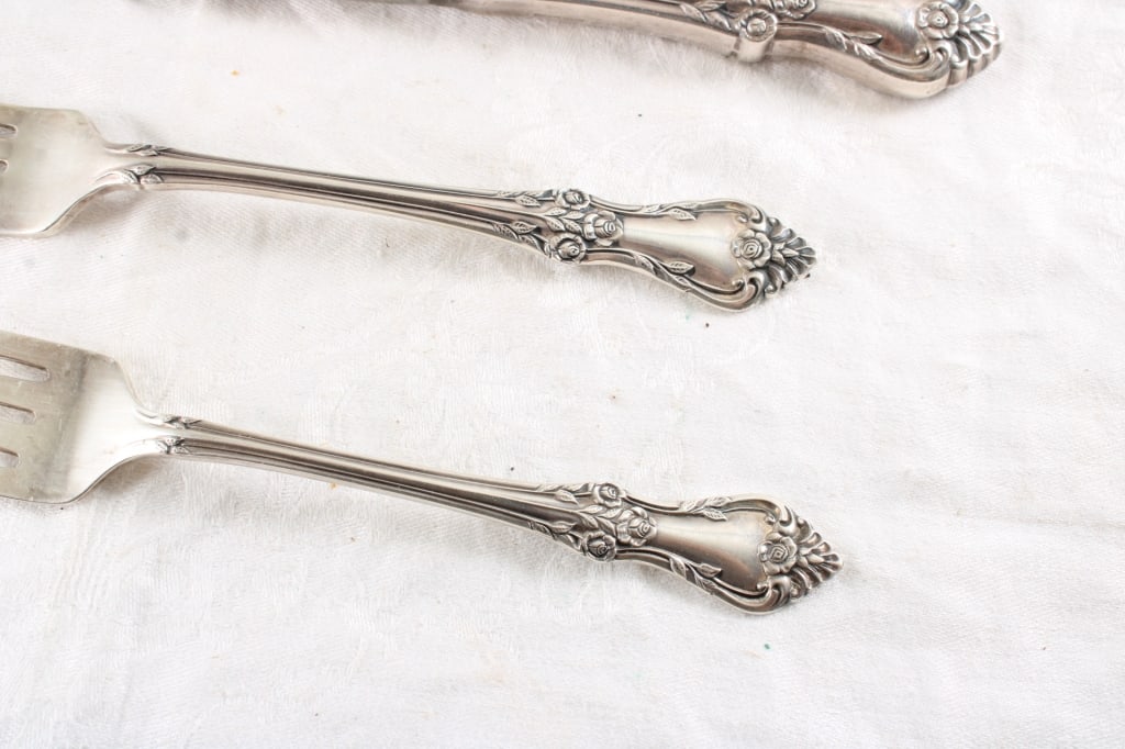 Sterling Silver Oneida Afterglow 2 Forks & Knife - 3