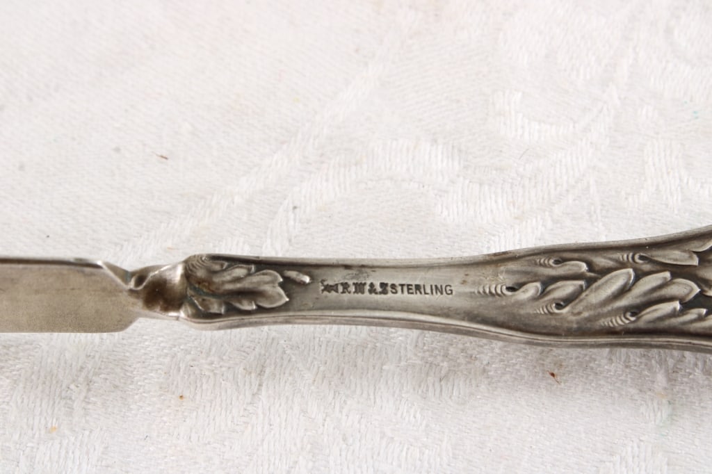 RM&S Sterling Silver Ca. 1896 Ornate Butter Knife - 9