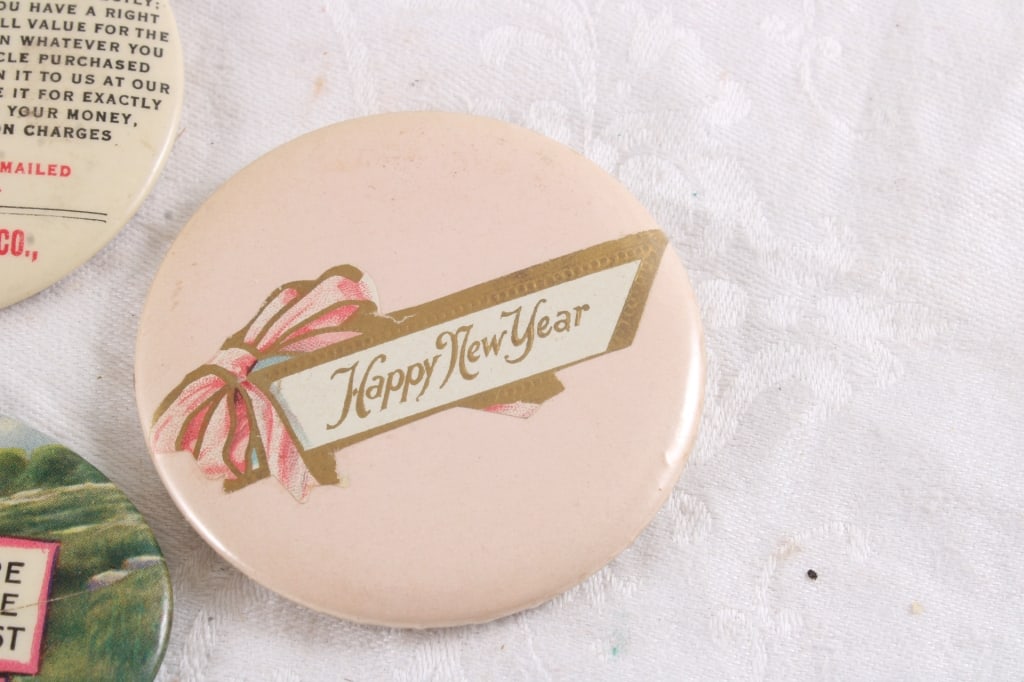 5 Antique Advertising Celluloid Pocket Mirrors - 6